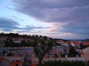 Sunset from the balcony Chez Grau